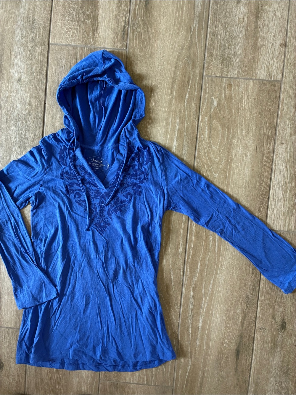 Soma Royal Blue Hooded Long-Sleeve Top